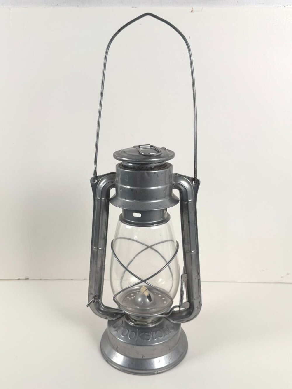 Brookstone Oil Lantern Silver Gray Vintage Cabin MC-147